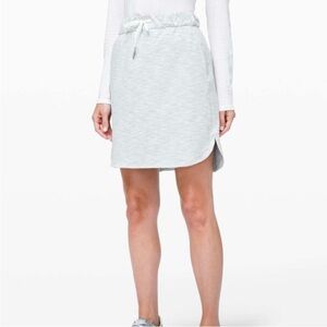 lululemon athletica Light Gray Heather Drawstring A-Line Skirt